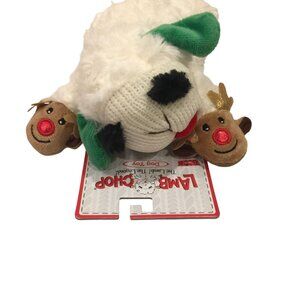 Lamb Chop Holiday Plush Reindeer Sippers Green Ears Squeak 8" Dog Toy